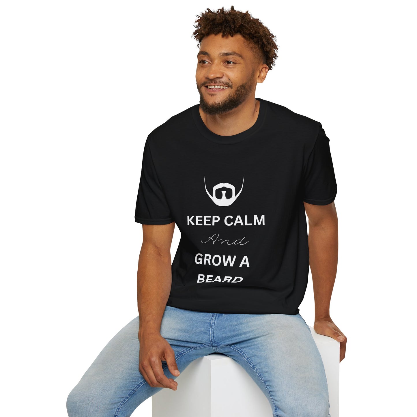 Keep Calm and Grow A Beard - Unisex Softstyle Tee