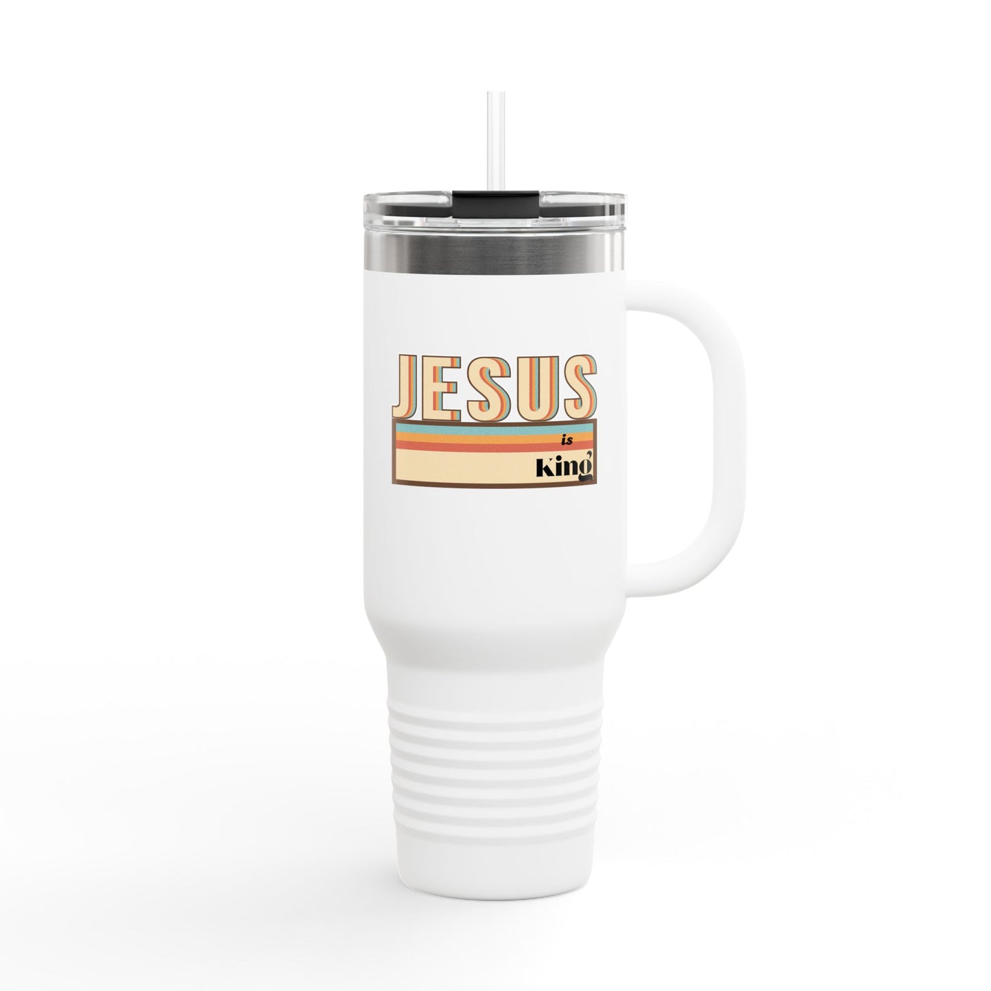 Retro - Jesus is King - Insulated Travel Mug - 40oz