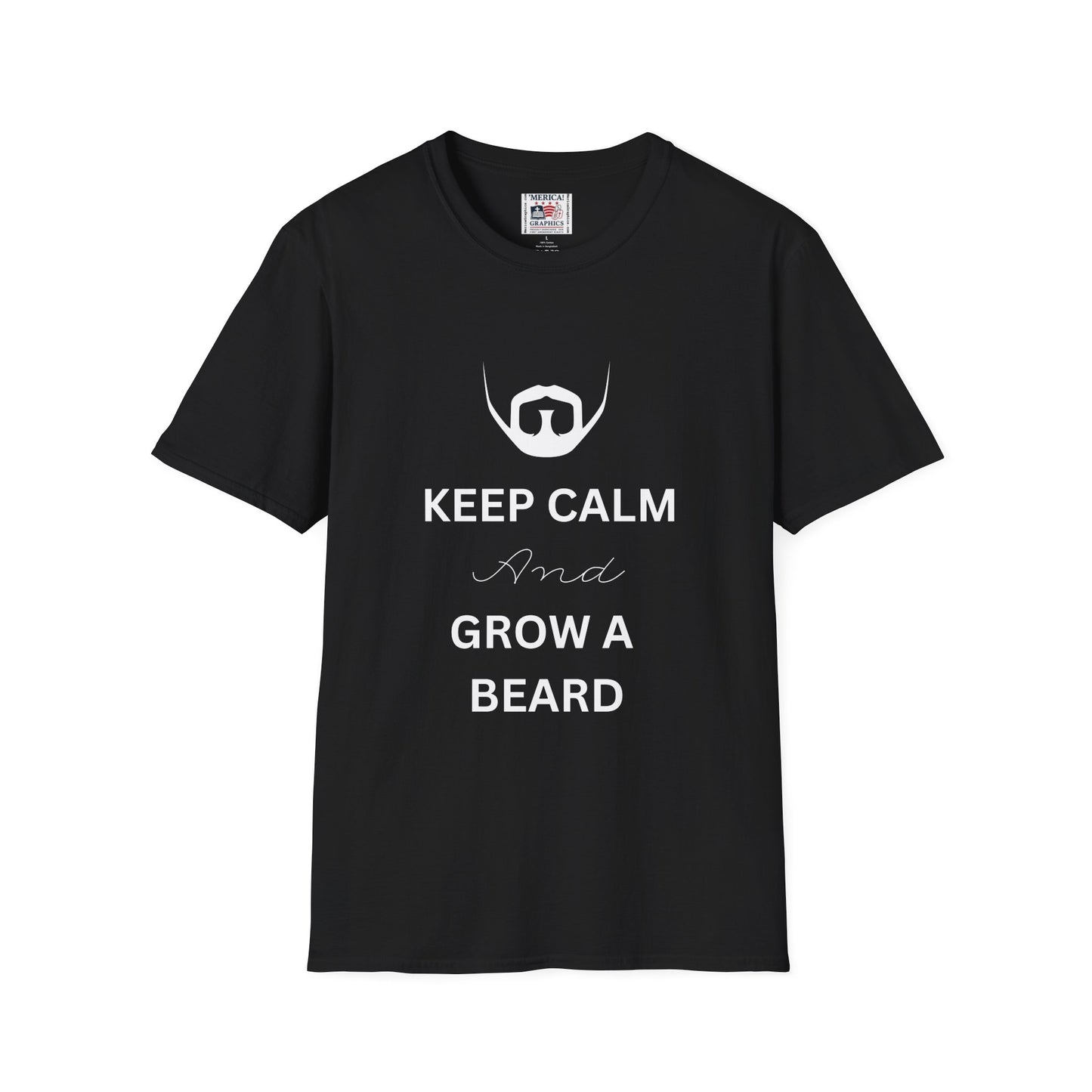 Keep Calm and Grow A Beard - Unisex Softstyle Tee