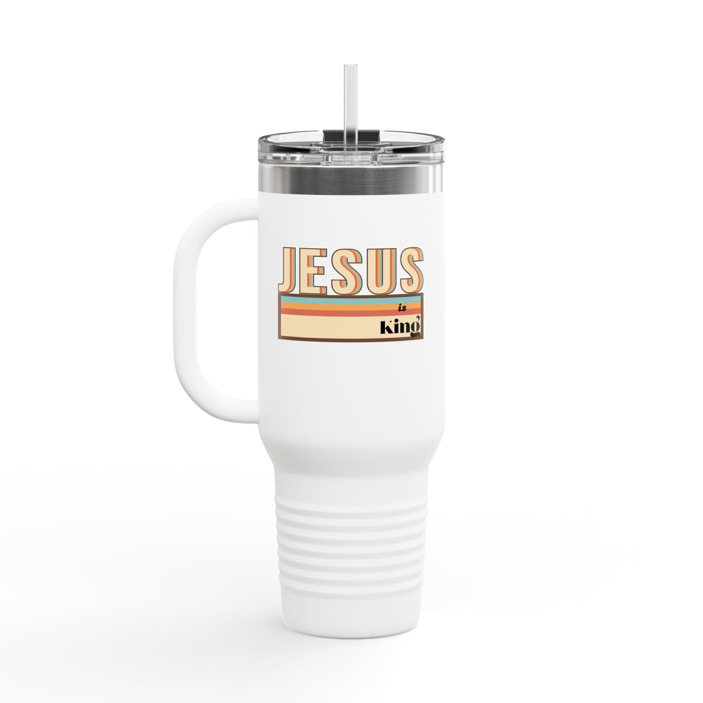 Retro - Jesus is King - Insulated Travel Mug - 40oz